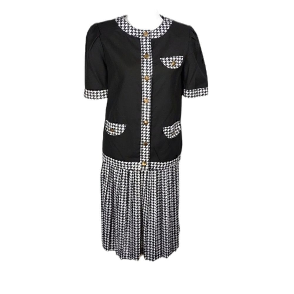Vtg. Darian Houndstooth 2pc. Skirt Suit